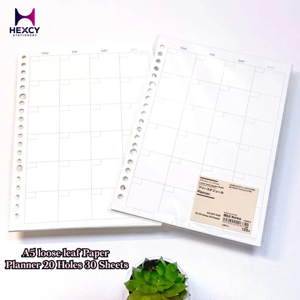 [NAB39A0S] Muji Refill Note Refill Free Schedule A5 20 holes 30 sheets Pack