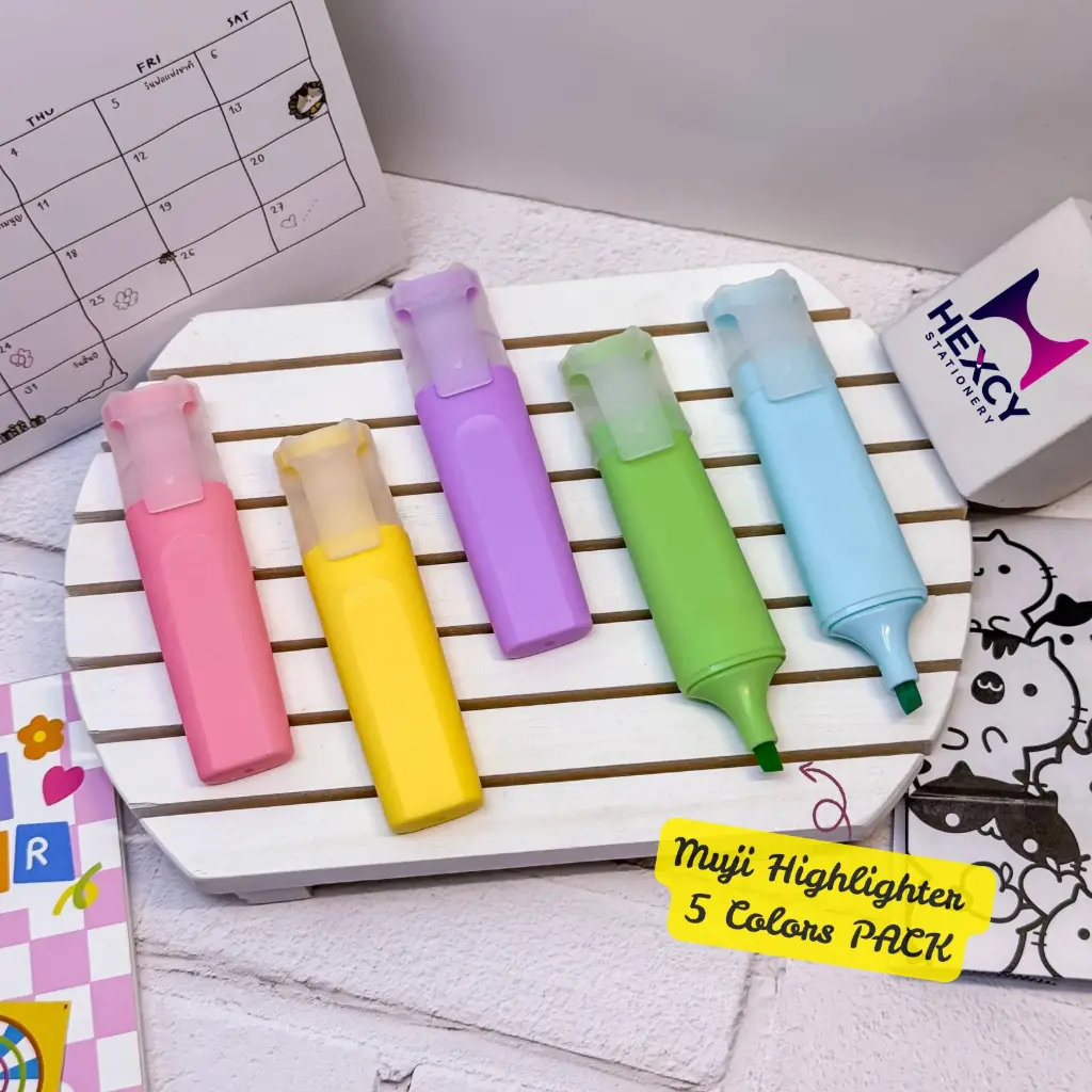 [NDF29A3A] Muji Pastel color highlighter pen set of 5