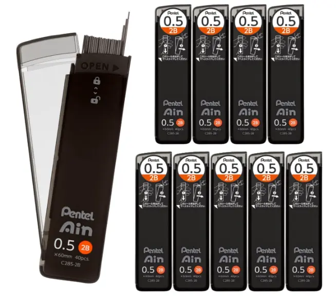 [C285-4B] Pentel Mechanical Pencil Refill Pentel Ain 0.5mm 4B