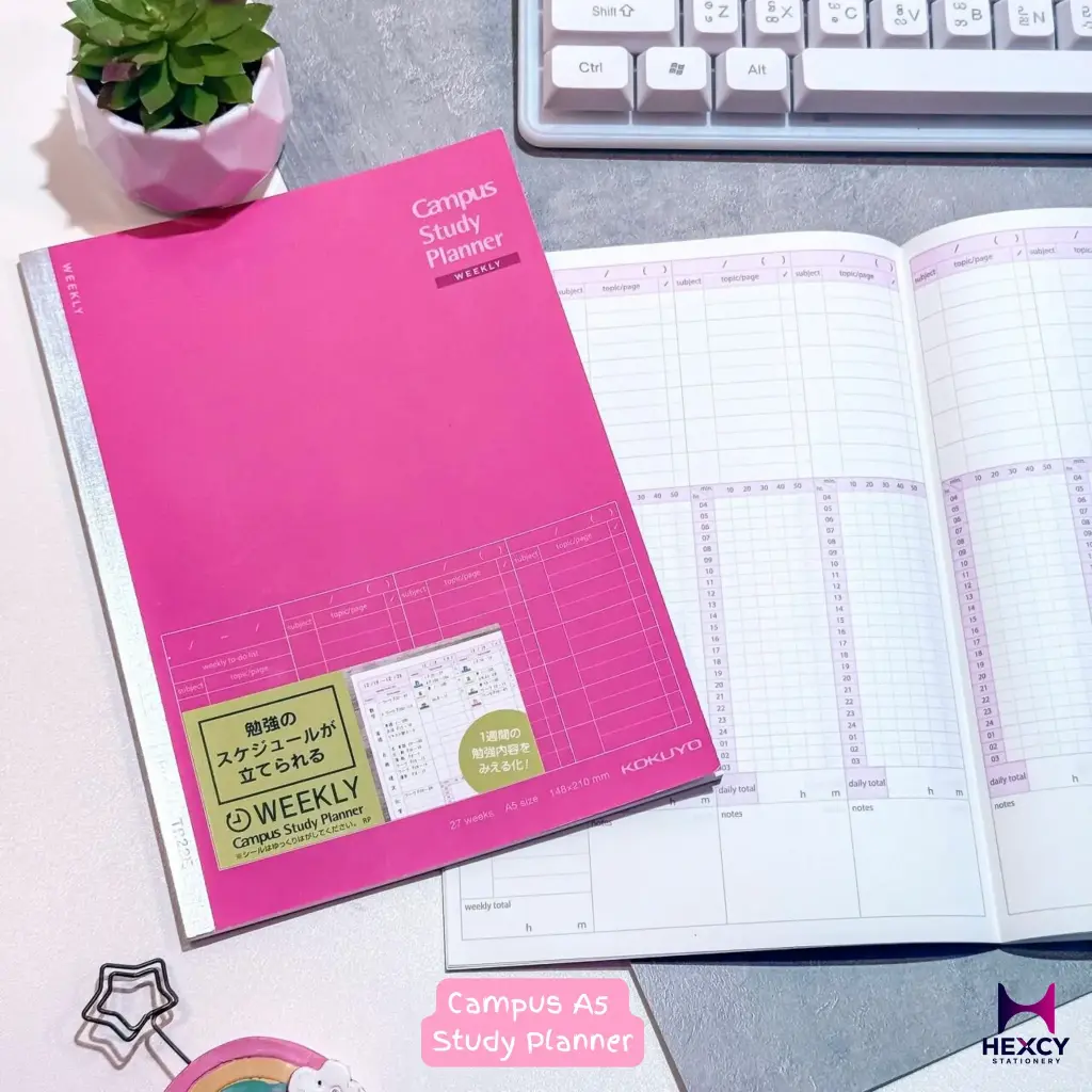[Y82MW-RP] Kokuyo Campus Notebook, Study Planner, Daily Ruled, A5 (Pink)