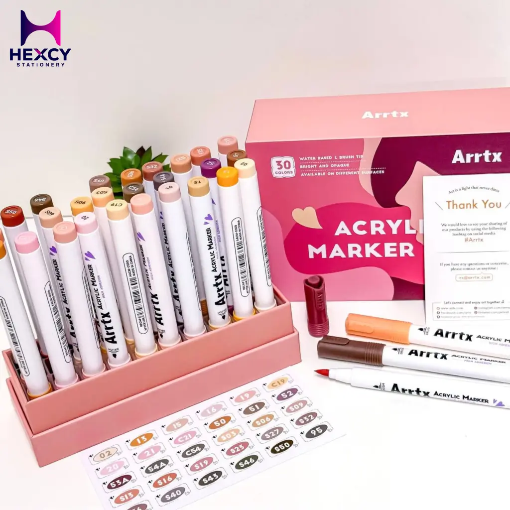 Arrtx 30 Colors Acrylic Paint Pen, Skin Tone Paint Marker