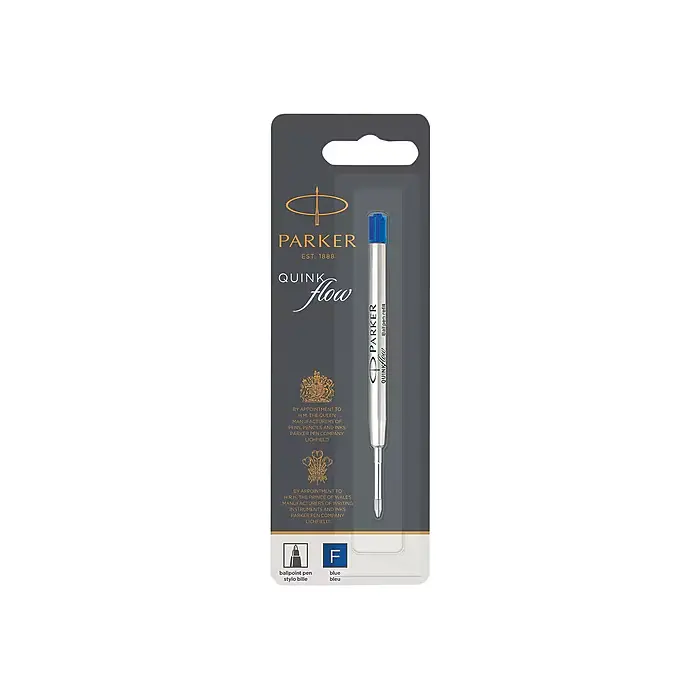 [1950368]  Parker Ballpoint Pen Refill, Quick Flow Refill,  F, Fine Point, 0.03 inches (0.8 mm)  (BLUE)