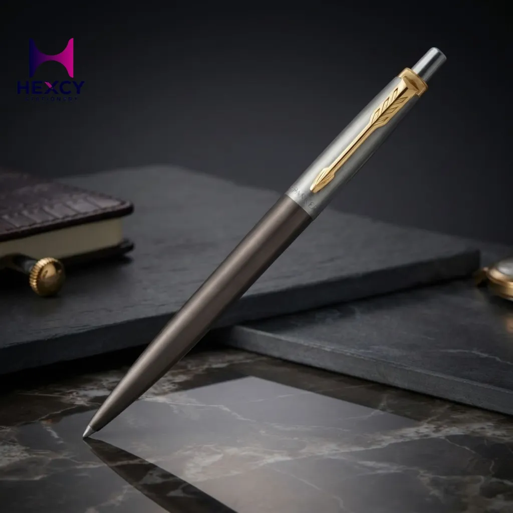 PARKER 2213785 Parker Ballpoint Pen, Jotter, Gray GT, Medium Point, Oil-based, Gift Boxed