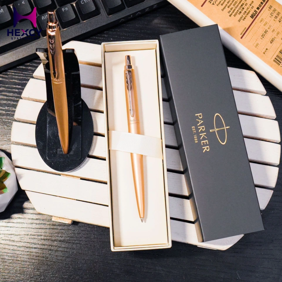 PARKER Jotter XL 2122659Z Ballpoint Pen, Pink Gold PGT, Medium Point, Oil-based, Gift Box