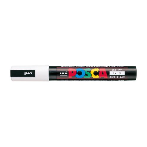 [PC-5M.1] Mitsubishi Pencil Water-based Pen Posca Medium Round Tip White PC5M.1