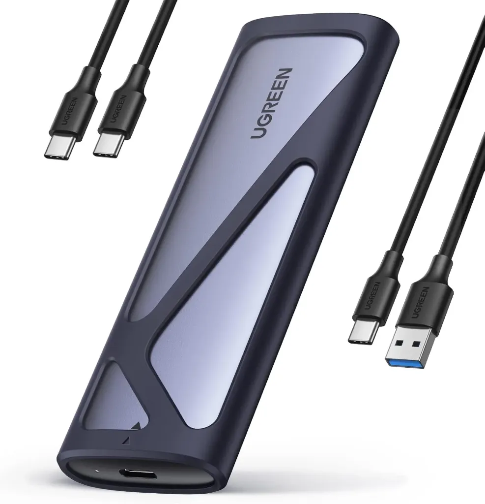 UGREEN M.2 SSD External Case, SATA/NVMe Compatible, USB 3.2 Gen 2, UASP Supported, 10Gbps High-Speed Transfer