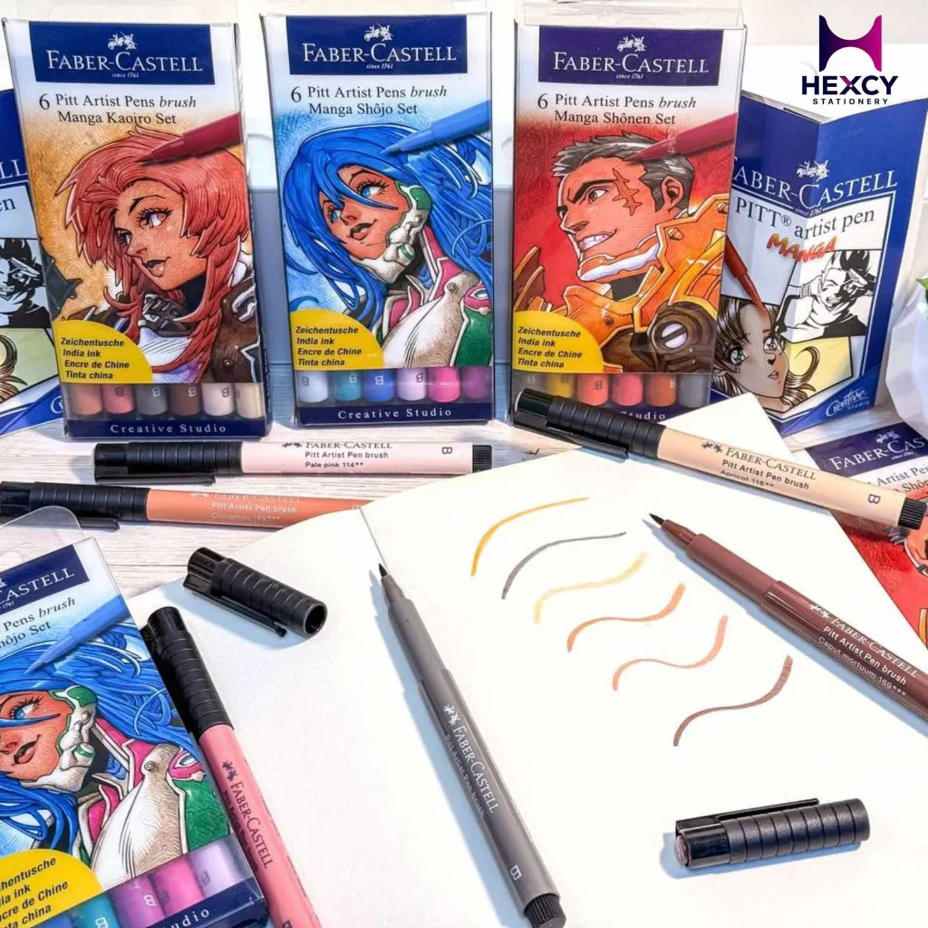 [AG167131] Faber-Castell 6 Pcs Pitt Artist Pen Brush Manga Set (Shonen)