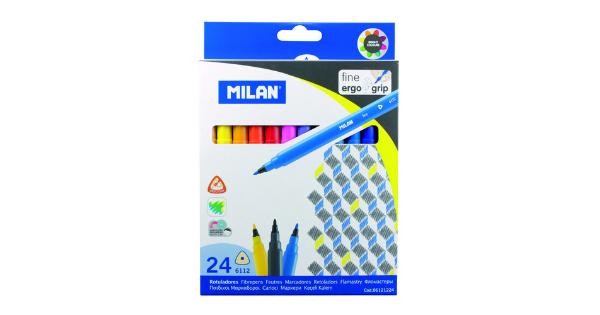 Milan 24 Traingle Fine Tipped Fibrepens