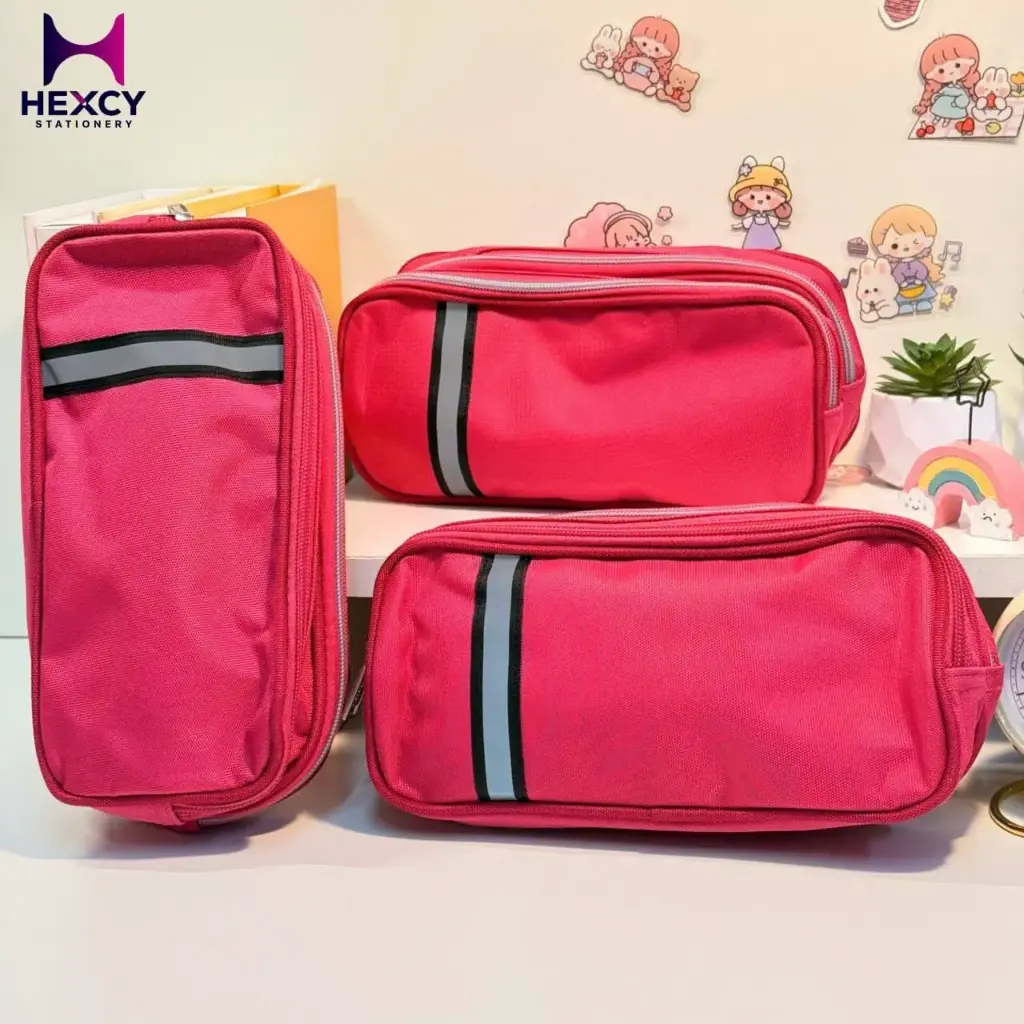 [CH66493U257GWH13937] Chenson Double Zipper Pen Case  (Pink)