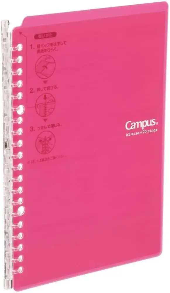 [SP700P] Kokuyo Campus Binder "Smart Ring" PP Cover, B5 Vertical, 26 Holes, Holds up to 26 Sheets (Pink)