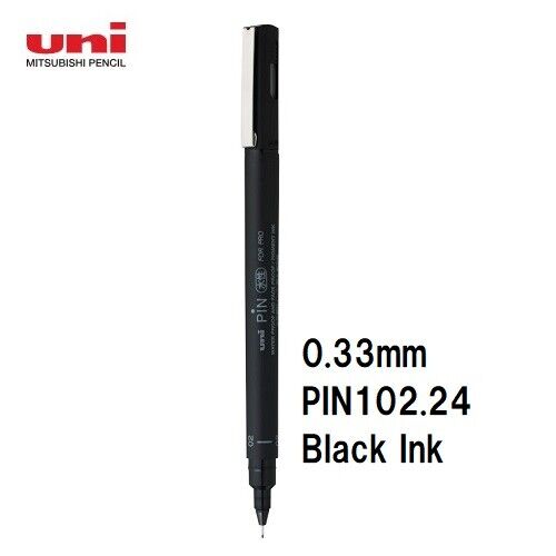 [PIN-102.24] Mitsubishi Pencil Water-based Sign Pen, Extra Fine Point, 02, Black