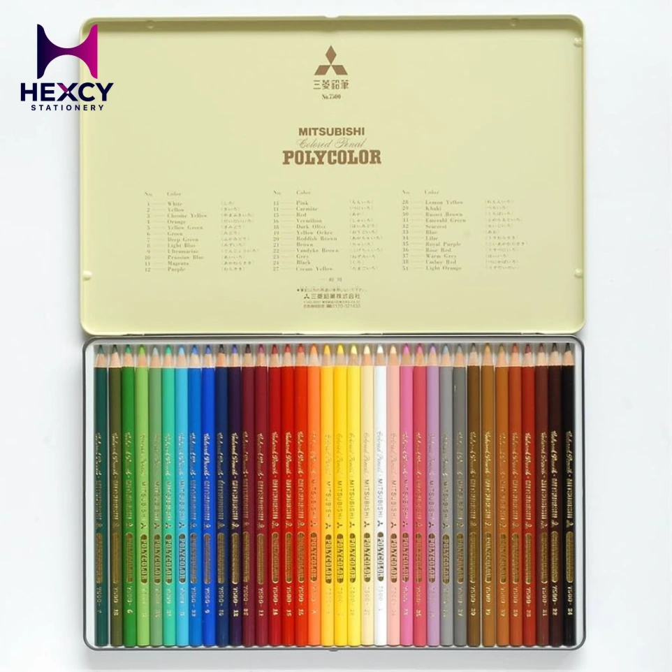 [No.7500] Mitsubishi Pencil Polycolor No. 7500 Colored Pencils, 24 Colors