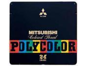 Mitsubishi Pencil Polycolor No. 7500 Colored Pencils, 24 Colors