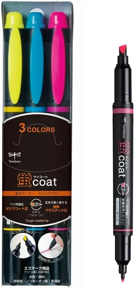 [WA-TC 3C] Tombow Highlighter Pen, Fluorescent Coat, Twin Type