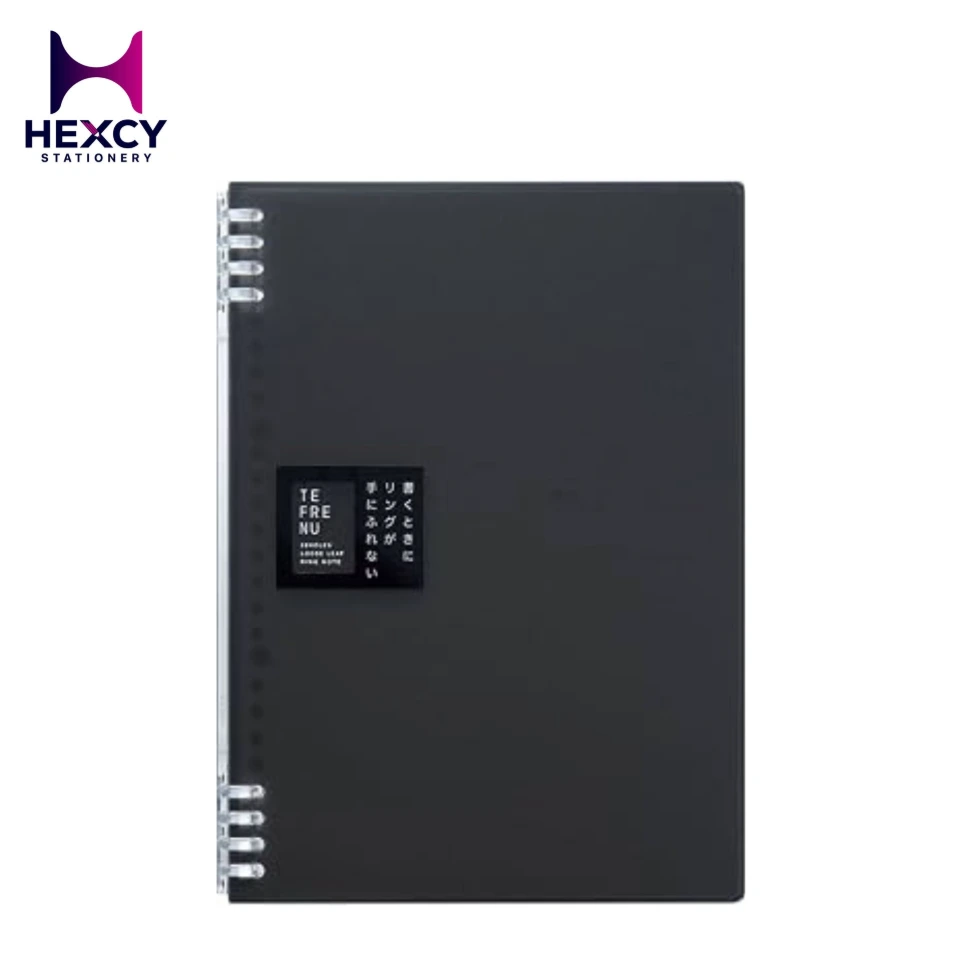 [NO.9856TTE] King Jim Ring Notebook, Tefline, 30 Holes, A4 Vertical (Black)