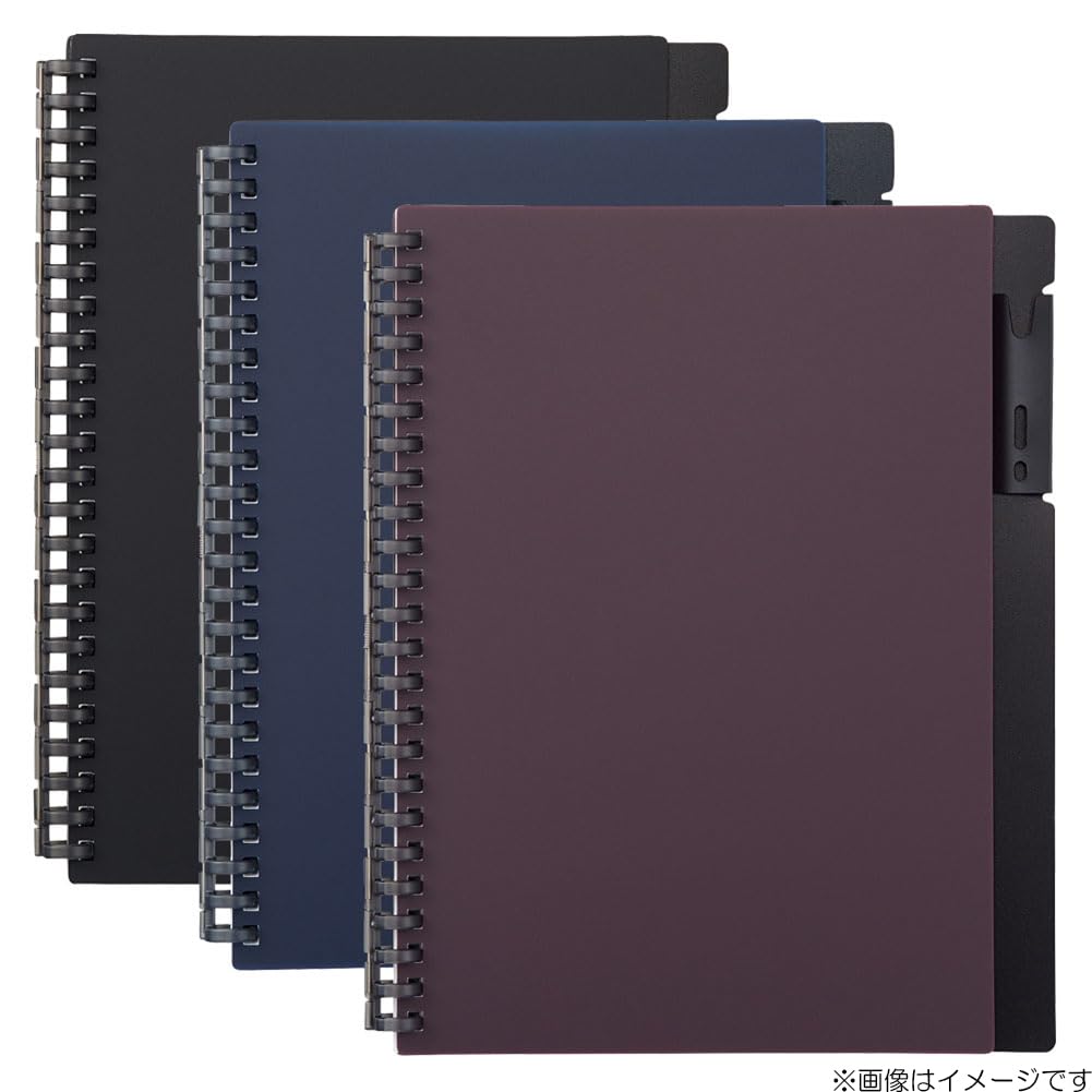 [N-7201-3] LIHIT LAB SELFANA Open Ring Notebook, A5 (Bordeaux Black)