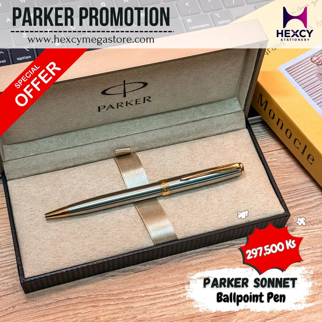 Parker Pen SO 809080 SONNET Ballpoint Pen,Stainless Steel