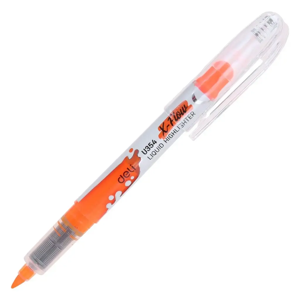 [U354 60] Deli U354 X-Flow Liquid Highlighter Chisel Tip (ORANGE)
