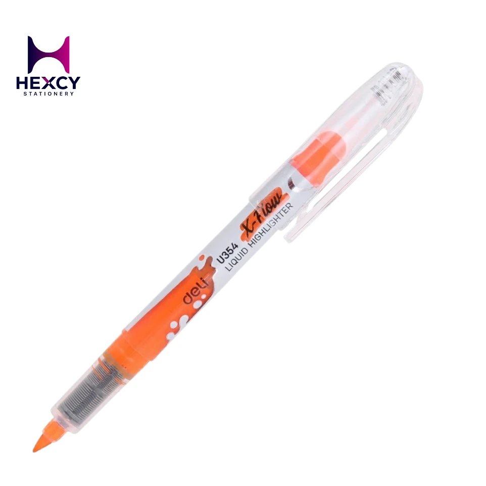 [U354 60] Deli U354 X-Flow Liquid Highlighter Chisel Tip (ORANGE)