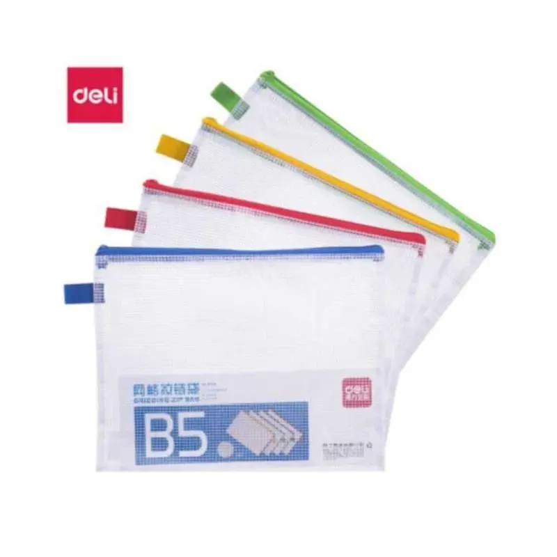 [QB/T 4513 No.5831] Deli Gridding Mesh Zip Bag B5 257mm*182mm