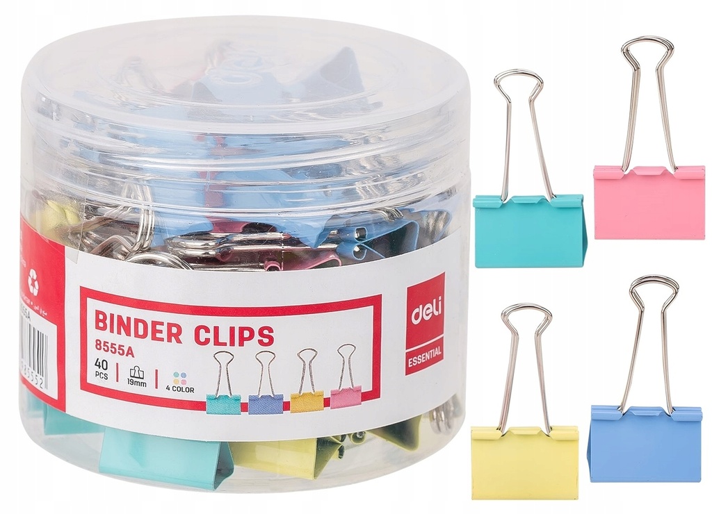 [8555A] Deli 8555A Multi binder Clip-40Pcs
