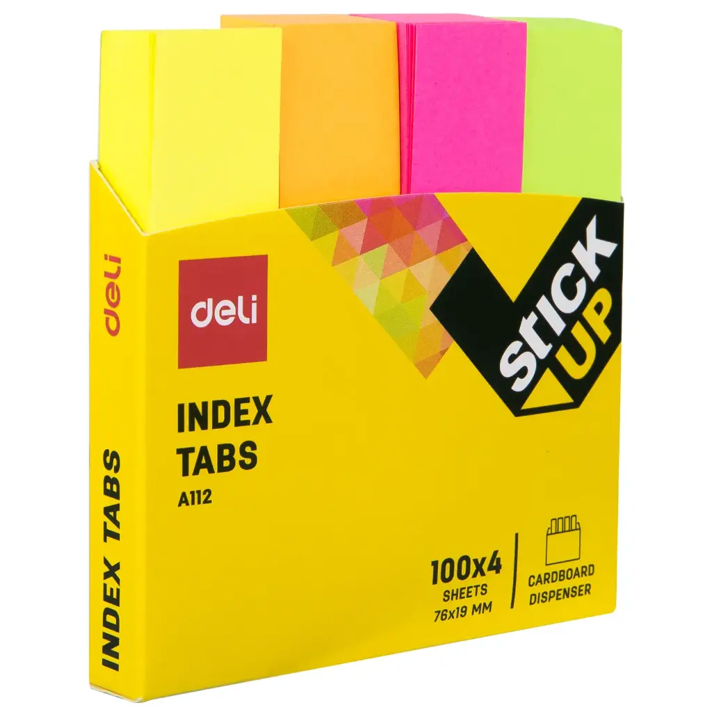 Deli 10902 Index Tabs-4 Color, 100*4 Sheets,50*12mm