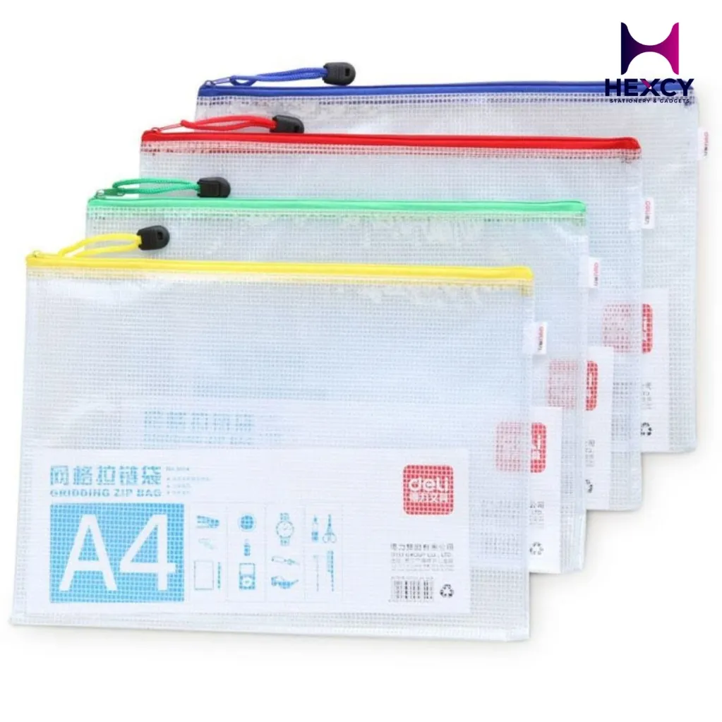 Deli 5654 A4 Mesh Zip Bag 