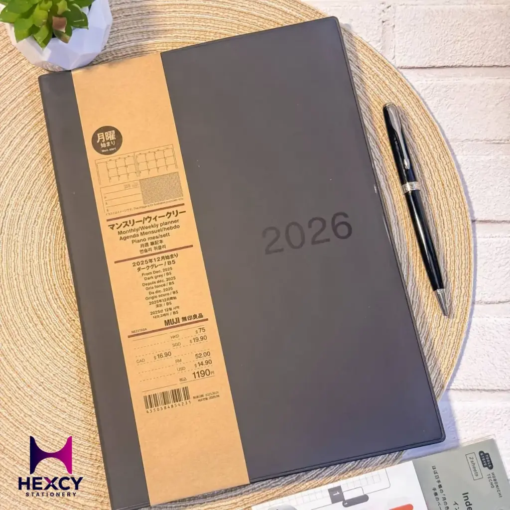 [NE23TA5A] Muji Planner 2026,B5 Size (Dark gray)