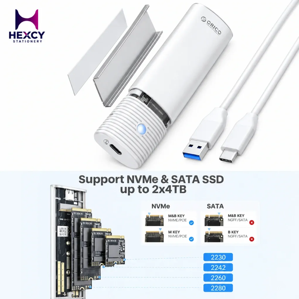 ORICO M.2 NVMe SSD Enclosure (USB 3.2 Gen 2 - 10Gbps / Aluminum)