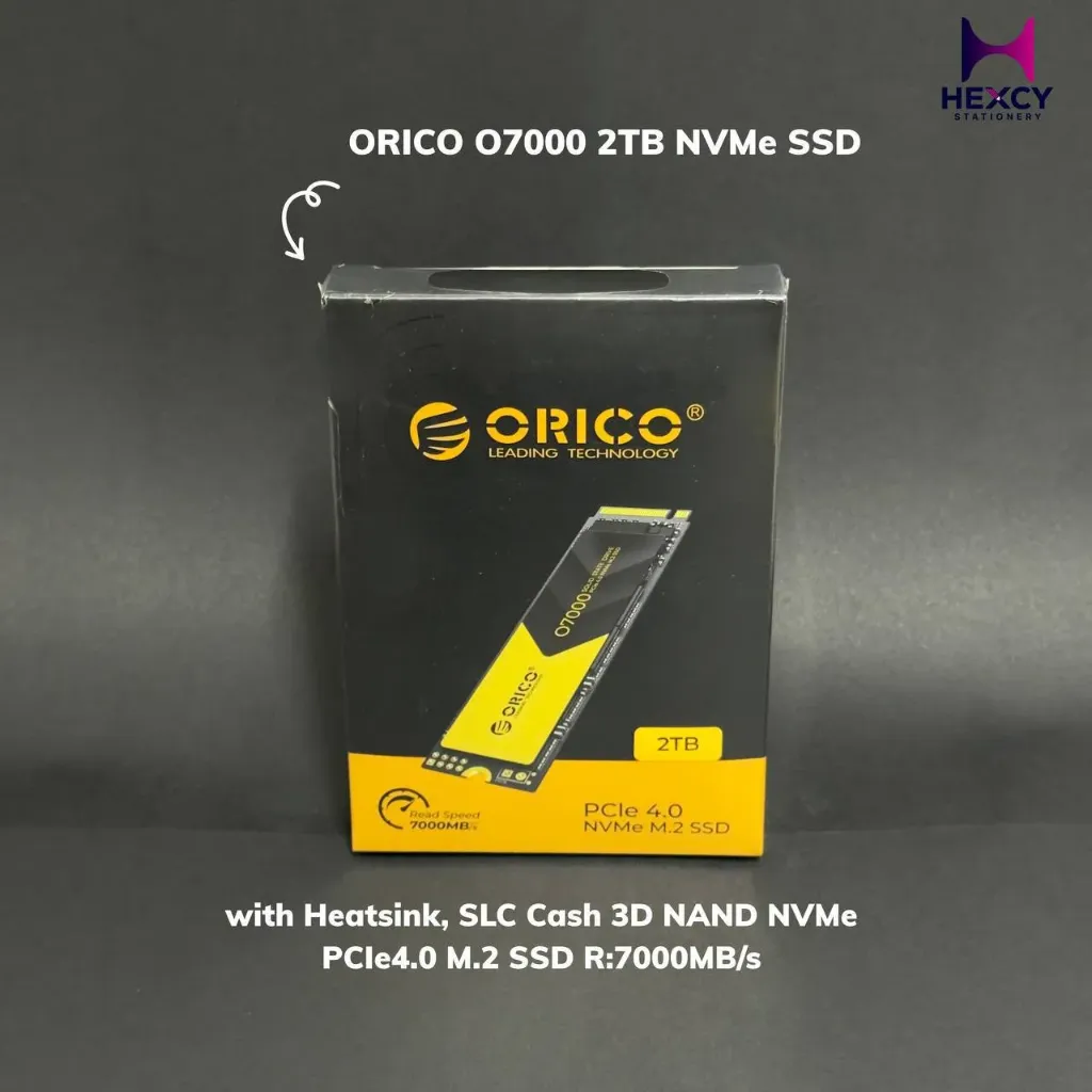ORICO O7000 2TB NVMe SSD with Heatsink, SLC Cash 3D NAND NVMe PCIe4.0 M.2 SSD R:7000MB/s W:6700MB/s