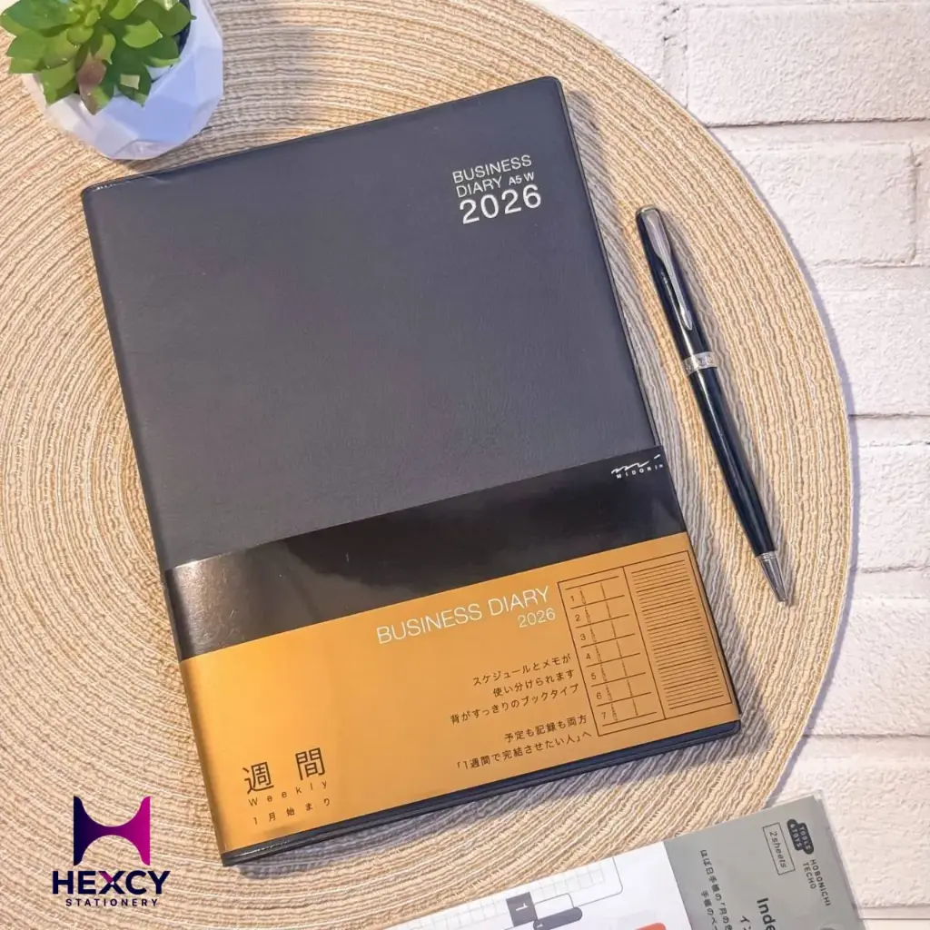 Business Diary, A5, Weekly, Black, Design Phil