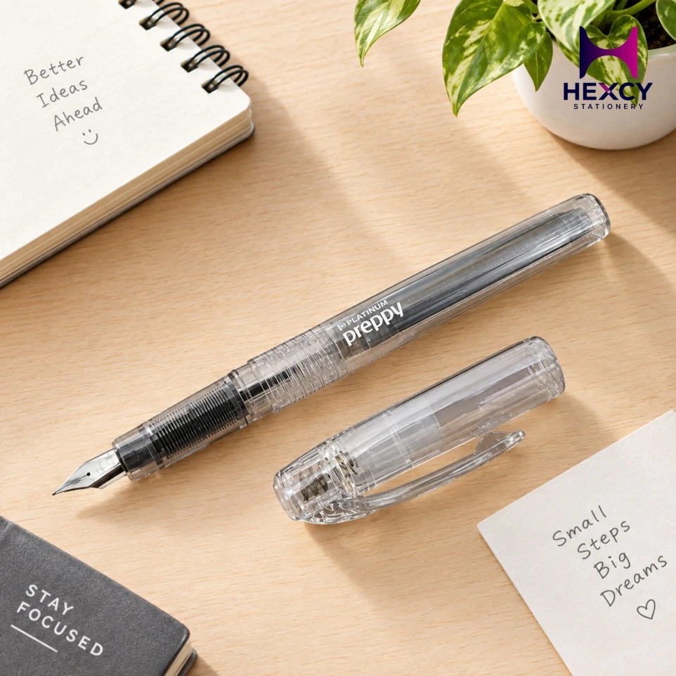 [PSQC-400#4] Preppy Fountain Pen (03) Fine Nib F Crystal Platinum 
