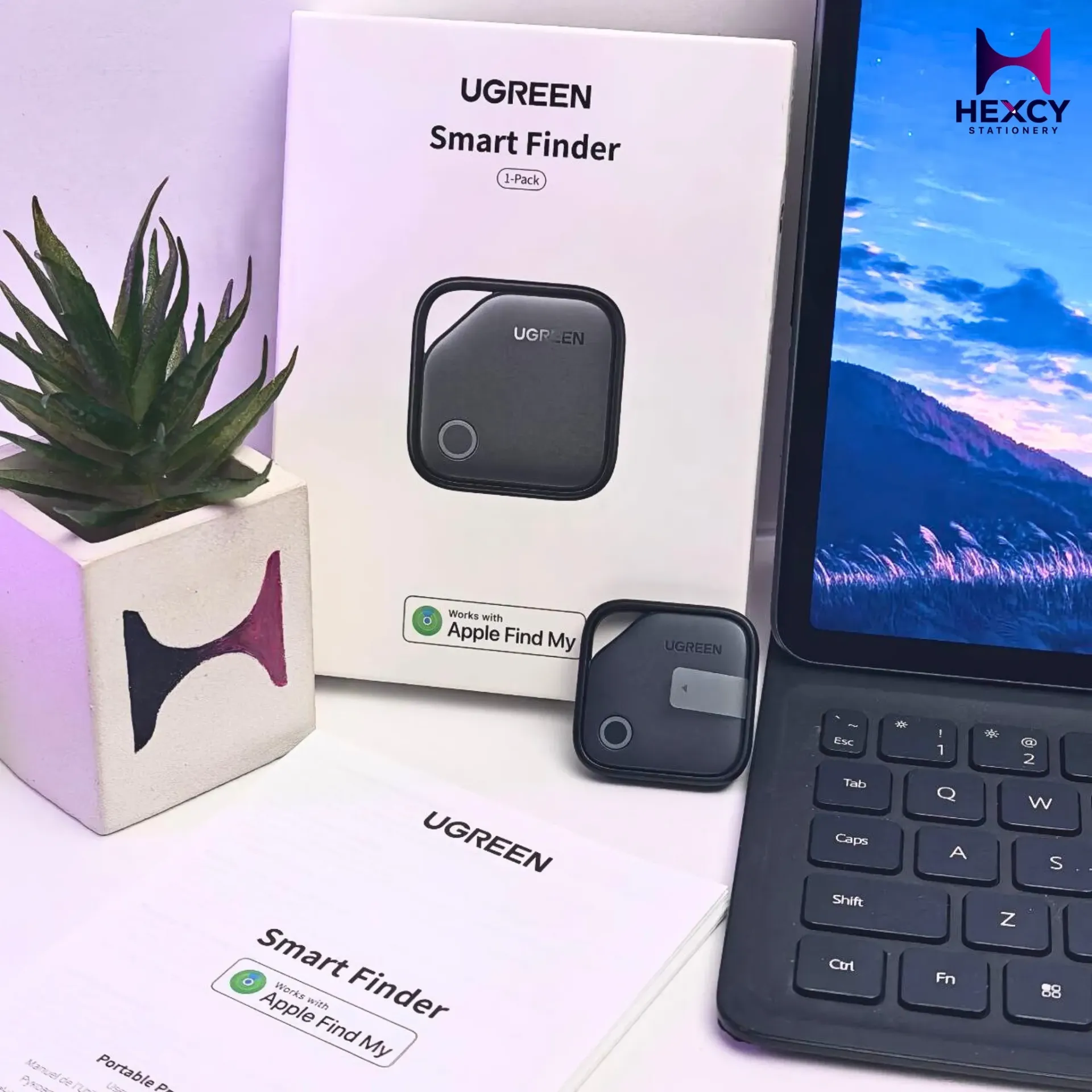 [45297] UGREEN Smart Tracker Ash+Black Apple Find My