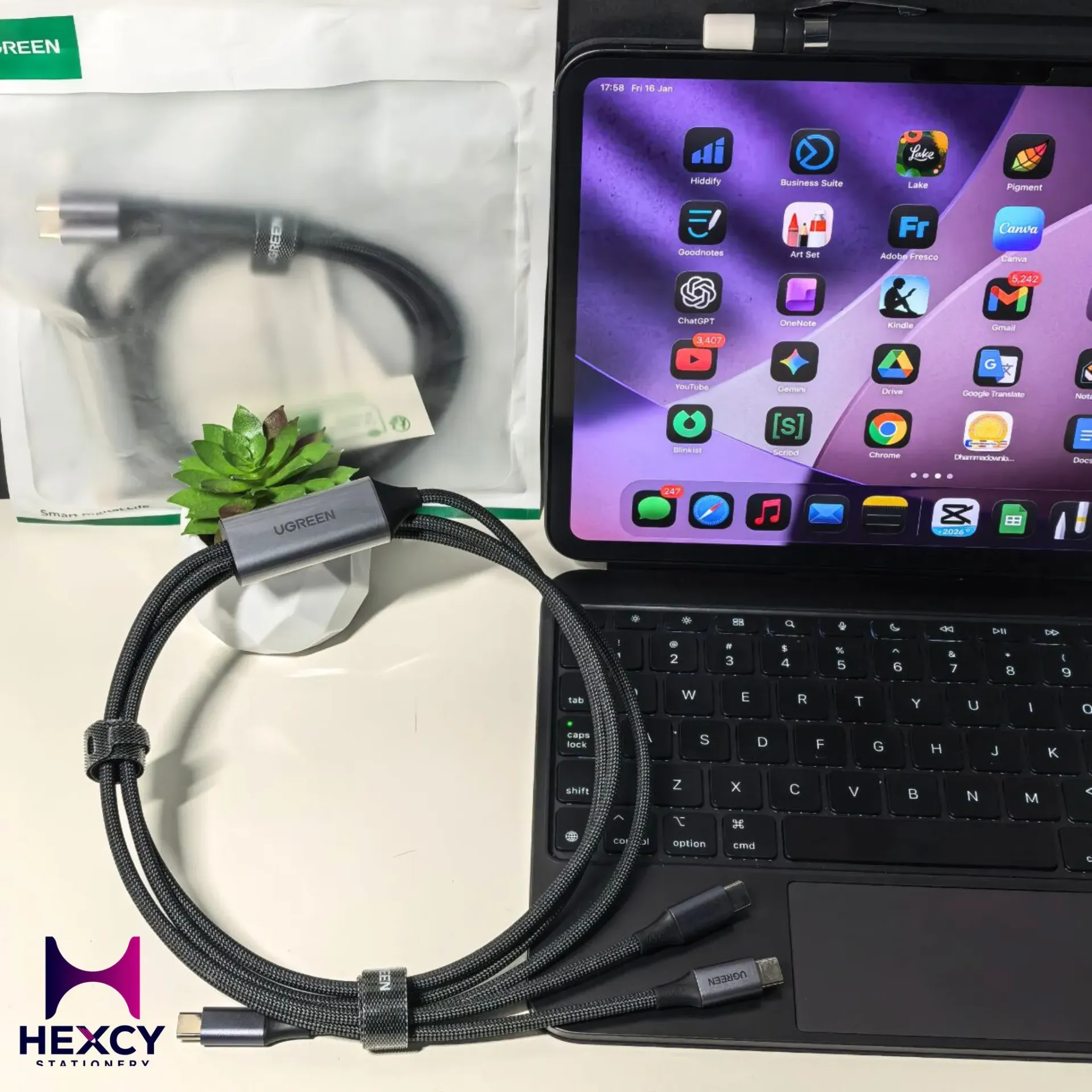 UGREEN 140W 2-in-1 USB C Cable, Type-C Dual-Prong Charging Cable, PD3.1 Fast Charging