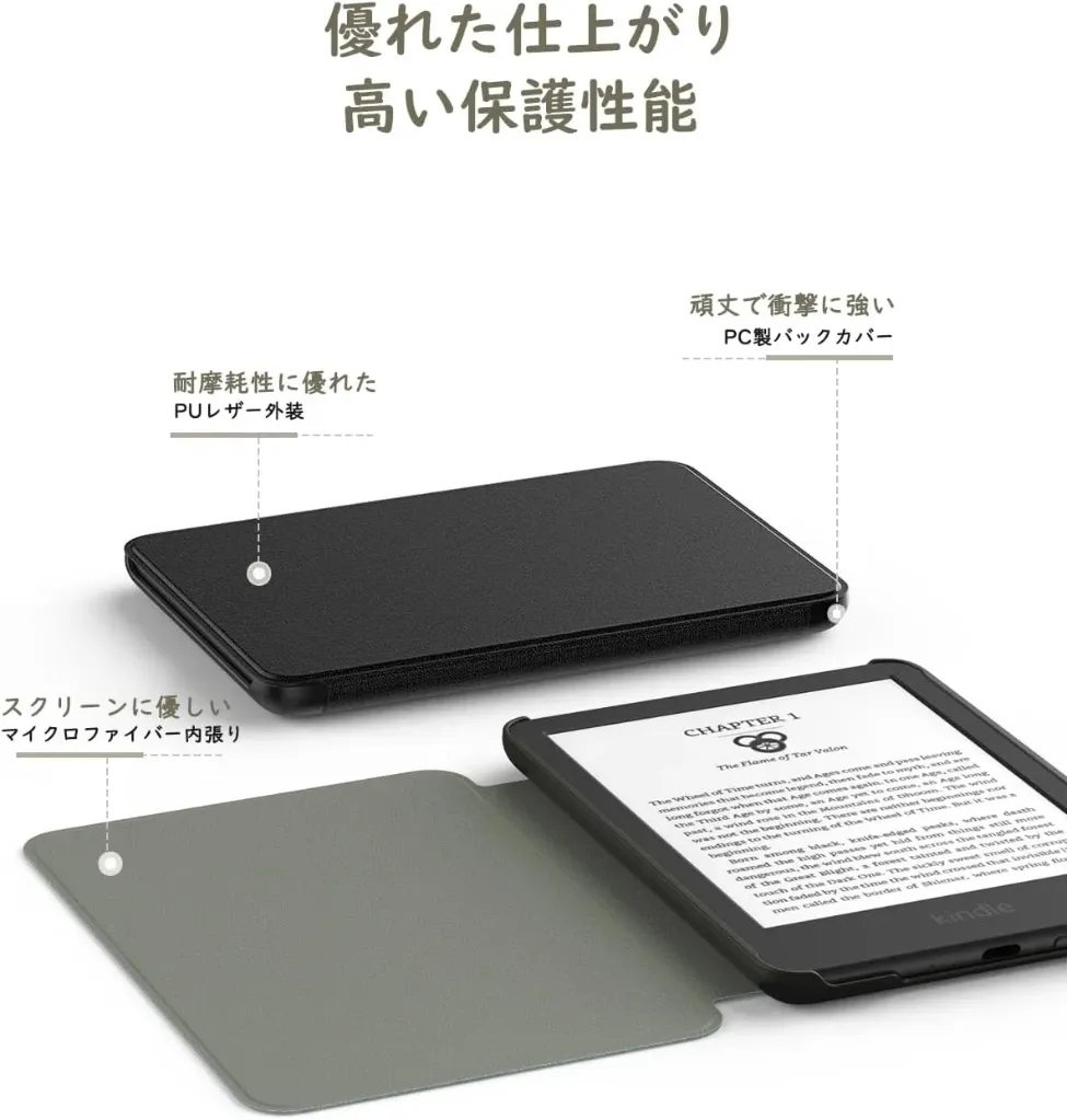 [Denim Black] MoKo Kindle 11th Generation 2024/2022 6-inch Case, Kindle 2024/2022 Cover (Black)