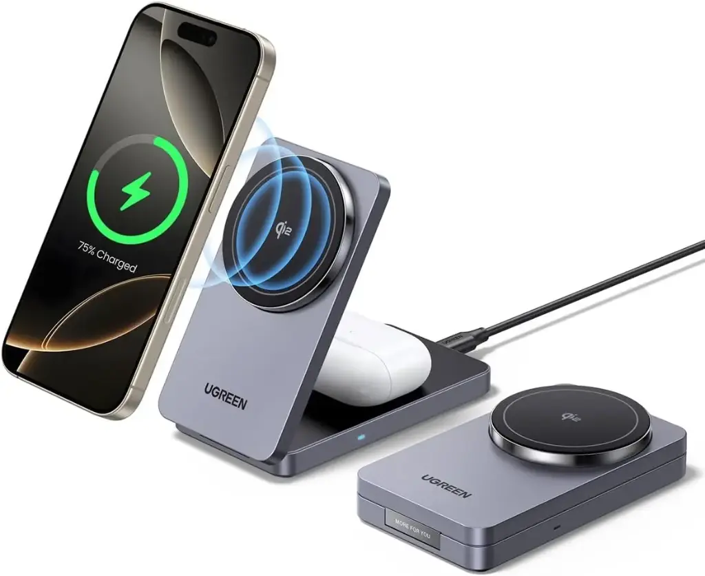[45023] UGREEN MPP 2 in 1 Magnetic Wireless Charger