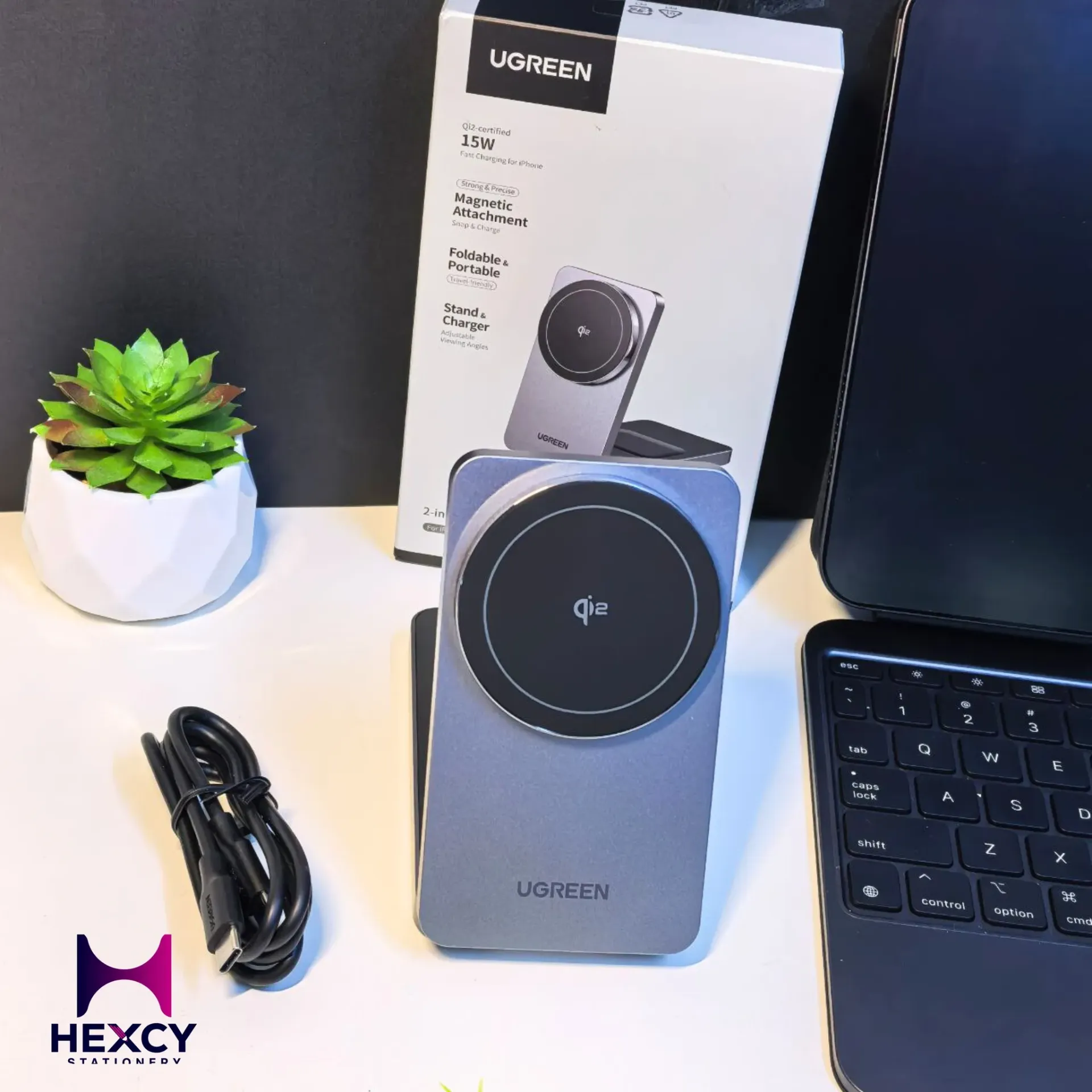 [45023] UGREEN MPP 2 in 1 Magnetic Wireless Charger
