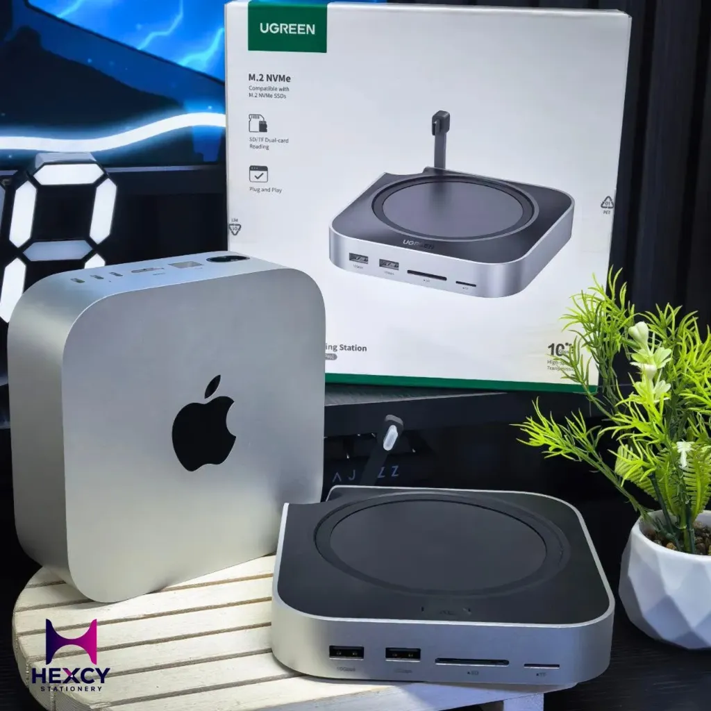[65487] UGREEN Mac mini M4 Dock & Stand with NVMe SSD Enclosure 3 USB A 10Gbps USB C Data Port SD Card Reader for Mac mini M4/ M4 Pro