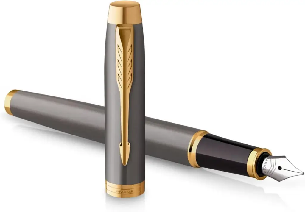 PARKER 2213800 IM Gray GT Fountain Pen, Fine Point, Gift Box