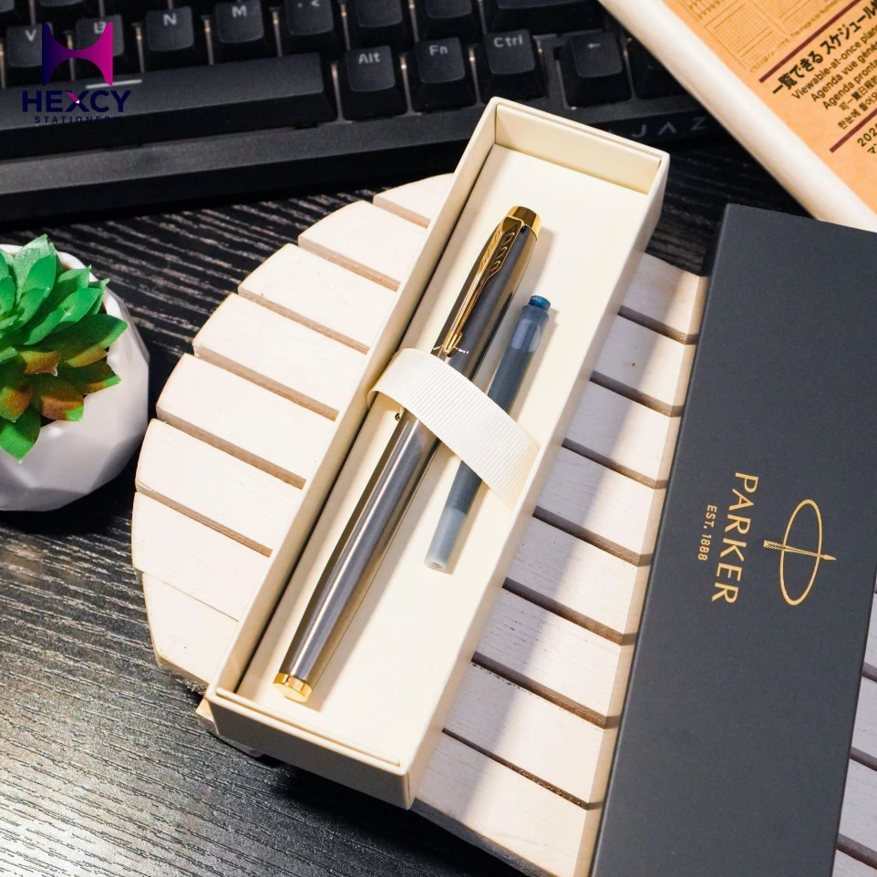 [PK2213800] PARKER 2213800 IM Gray GT Fountain Pen, Fine Point, Gift Box