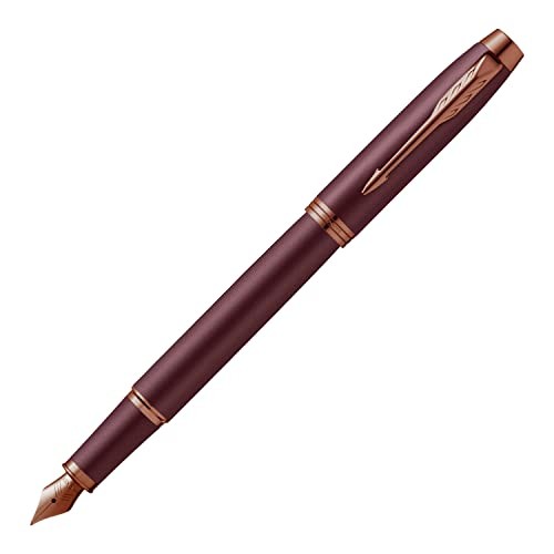 PARKER 2190485 Parker Fountain Pen IM Monochrome Burgundy BGT Fine Point Gift Box Authentic 