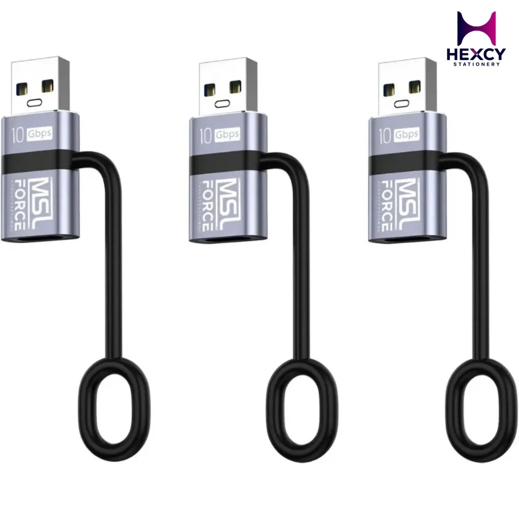 MSL FORCE USB 3.2 Male to Type-C Female Adapter (USB-A Converter / iPhone 15 Series Compatible)