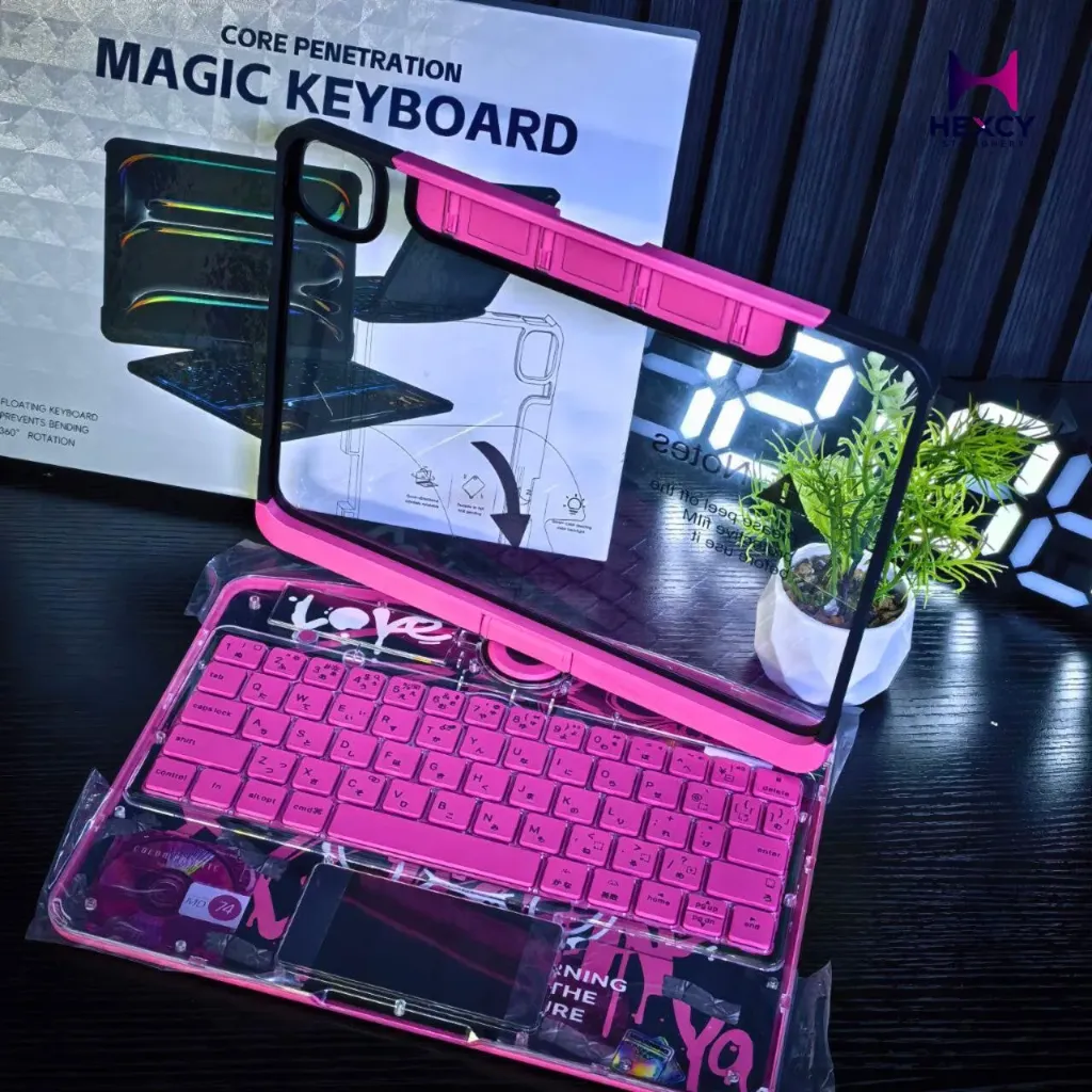 iPad Pro (M4) 11-inch Compatible with 360 Degree Rotation, iPad Keyboard Case, Keyboard Case, Ultra High Precision Trackpad, Bluetooth 5.3, 7 Color Backlight