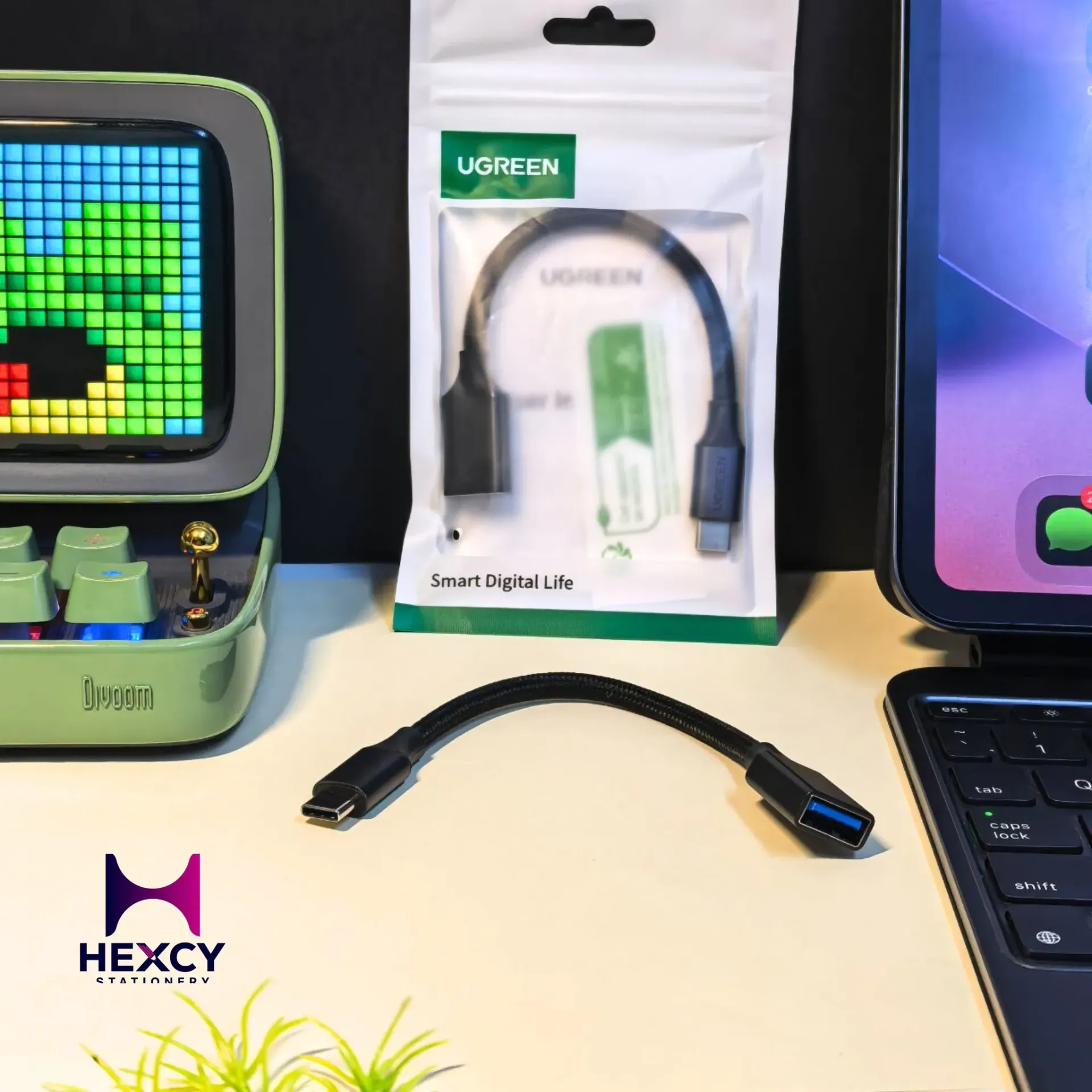 UGREEN USB Converter Cable, Type C USB OTG Cable for Thunderbolt 3 USB-C Converter Adapter for iPhone 15 Pro Max MacBook Pro Air/iPad Pro/Xperia XZ/Galaxy S10 and More USB-C Devices USB Converter