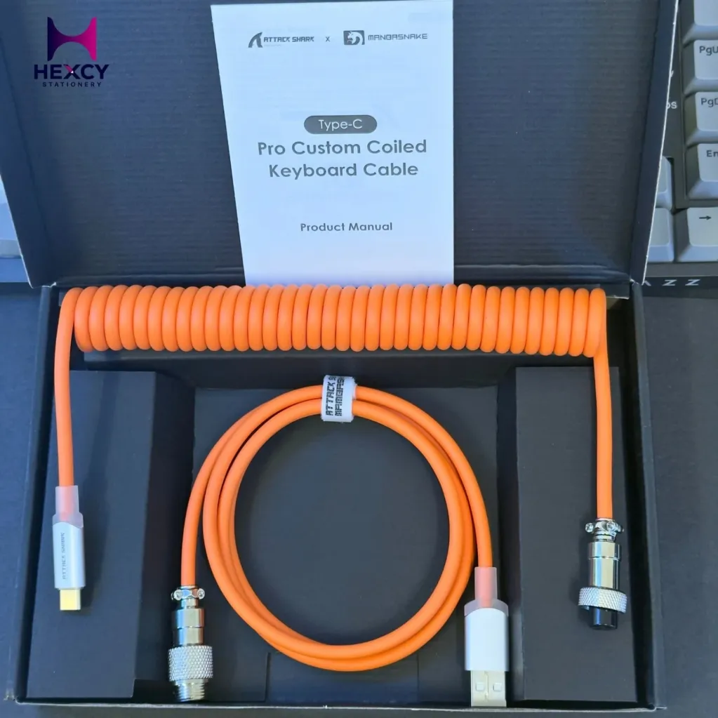 ATTACK SHARK C01ULTRA Coiled Mechanical Keyboard Cable (RGB Aviation Connector)