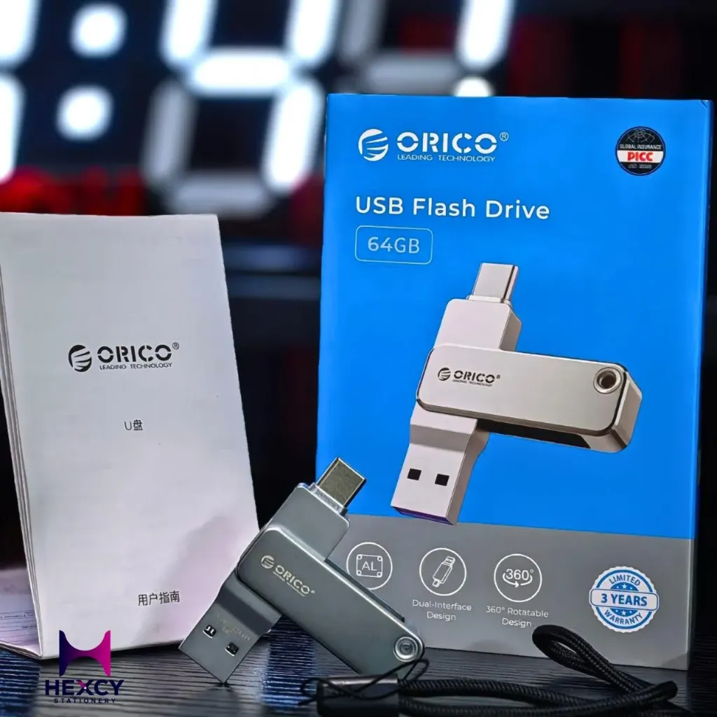 ORICO 64GB USB Memory - Ultra Slim Design for Smartphones and Laptops, Rotatable USB 3.2 High Speed Read Speed up to 150MB/s Metal Lightweight & Durable