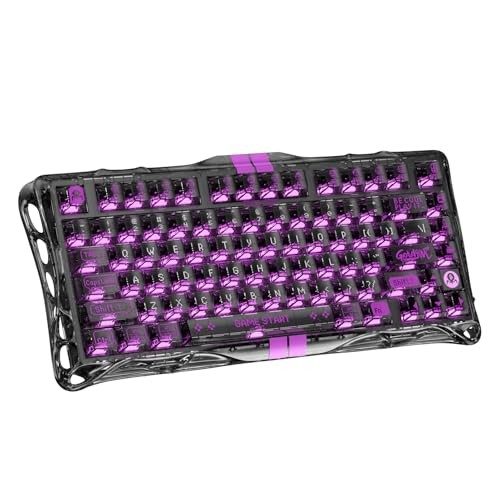 [GSV75LITE-XTAL-BLK] GravaStar Mercury V75 lite Gaming Keyboard Wired Detachable Cable Support 4000Hz Polling Rate Wired 75% Layout US Array 