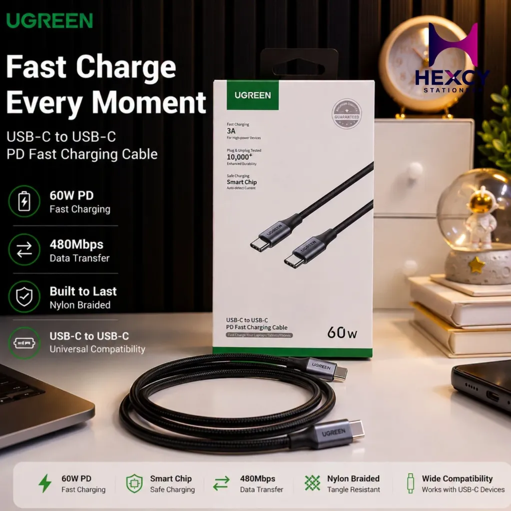 UGREEN USB Type C Cable - [PD Compatible, 60W Rapid Charging] USB C to USB C Cable