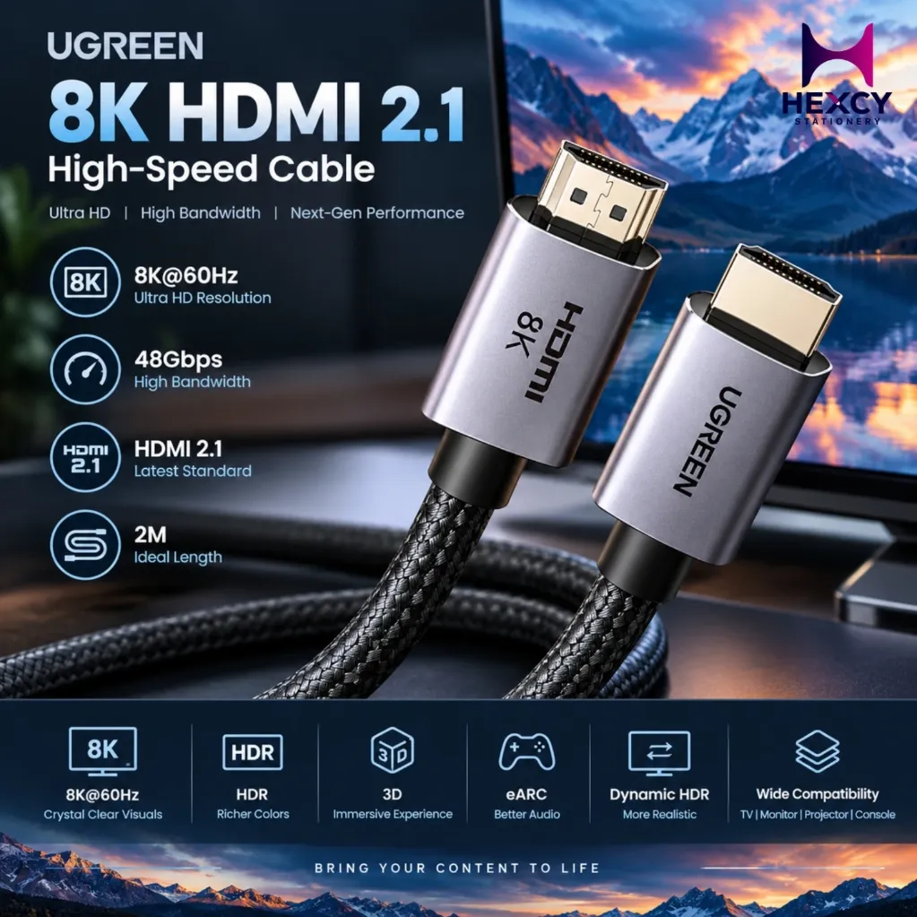UGREEN 8K@60Hz HDMI 2.1 Cable (2M - 48Gbps)