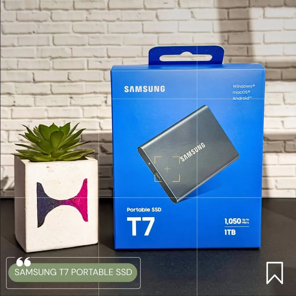 Samsung External SSD T7 1TB [With Bonus Model] Maximum Transfer Rate 1,050 MB/s Gray MU-PC1T0T-PD/EC 